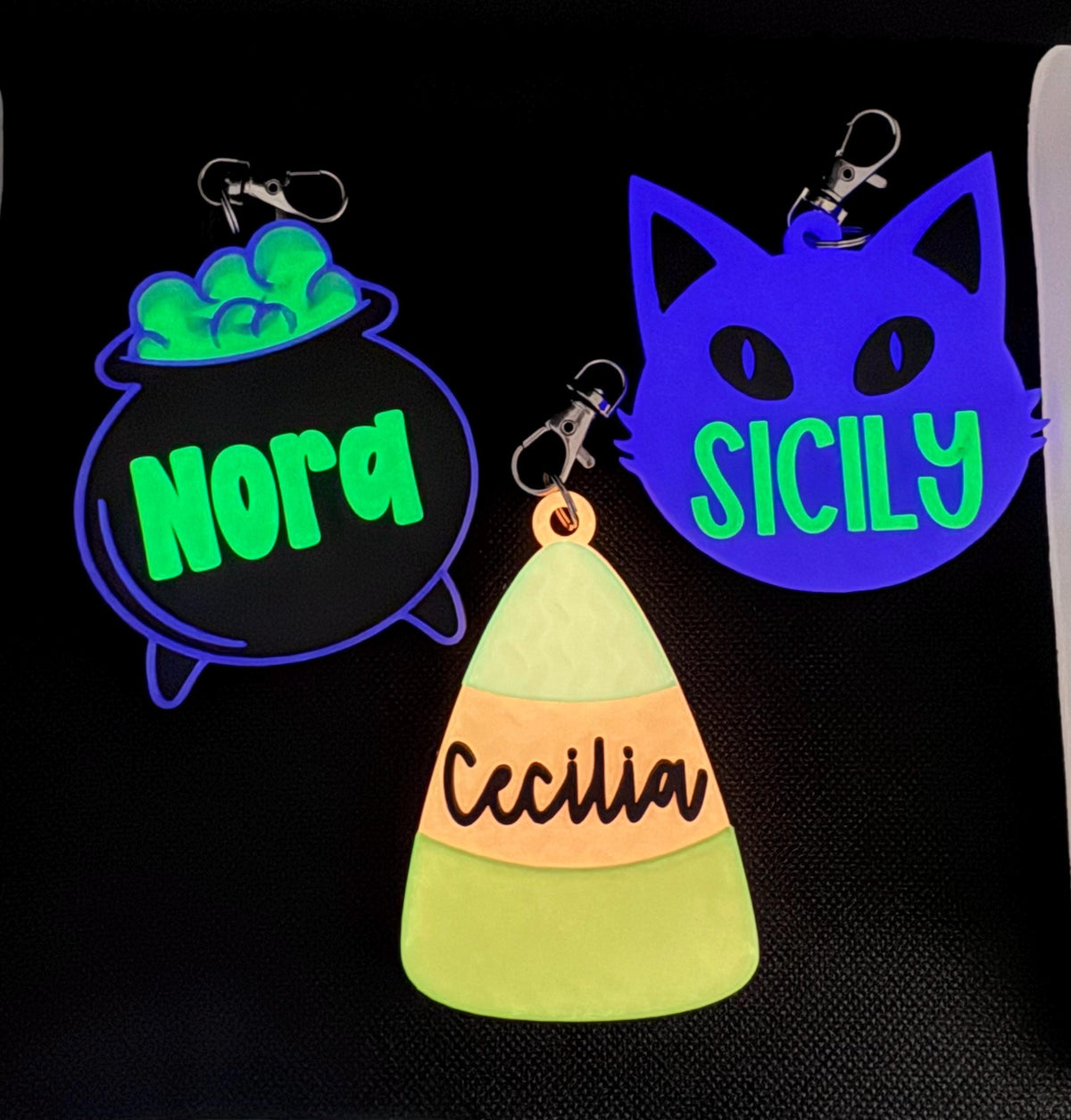 Personalized Glow-in-Dark Halloween Bag Tag