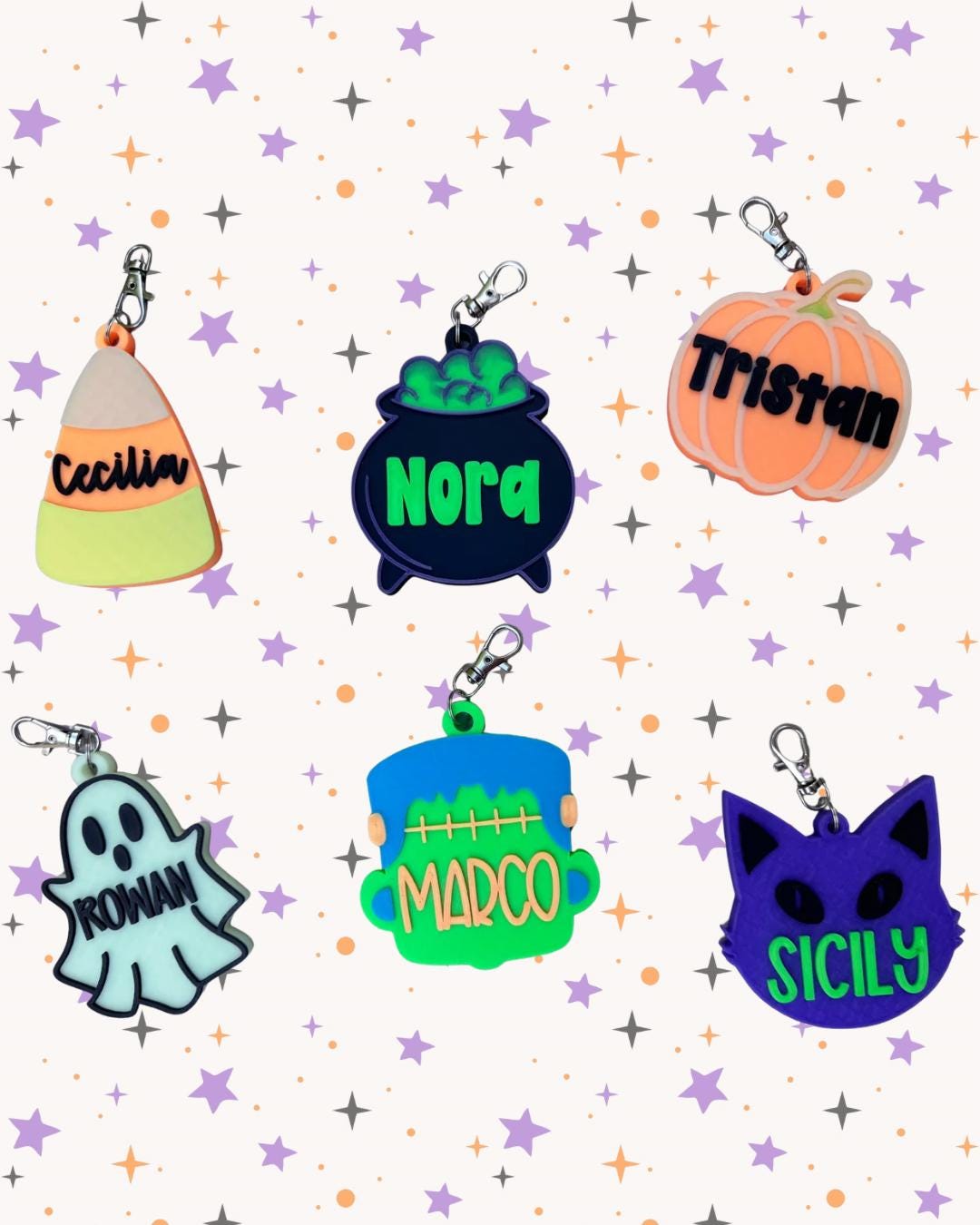 Personalized Glow-in-Dark Halloween Bag Tag