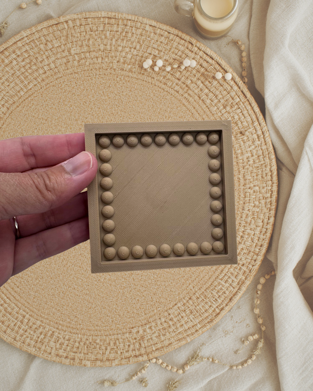 Beaded Square Magnetic Mini Frame (Digital File Only)