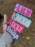 Personalized Glitter Bag Tag