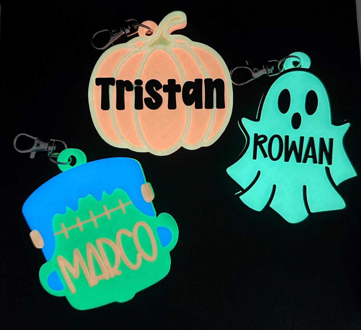 Personalized Glow-in-Dark Halloween Bag Tag